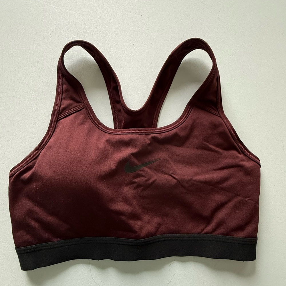 Nike Burgundy and Black Sports Bra